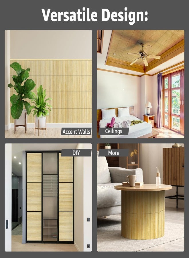 Art3d Natural Bamboo Wall Panel for Interior Wall Decor, Renewable Pole Wrap Wainscoting Paneling for Wall Ceiling Furniture Cabinet Office, 12 x 96 Inch - Raw, 1-Pack - Image 3